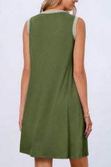 Round Neck Sleeveless Mini Tank Dress