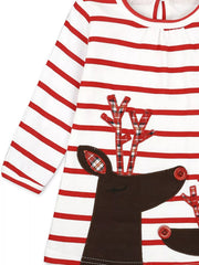 Children's Christmas Reindeer Striped Dress
