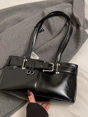 Buckle Decor Shoulder Bag