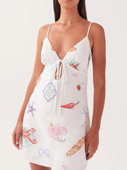 Tie-Front Mini Cami Dress