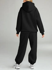Full Size Kangaroo Pocket Hoodie and Joggers Set Plus Size