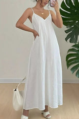 Spaghetti Strap V-Neck Maxi Dress