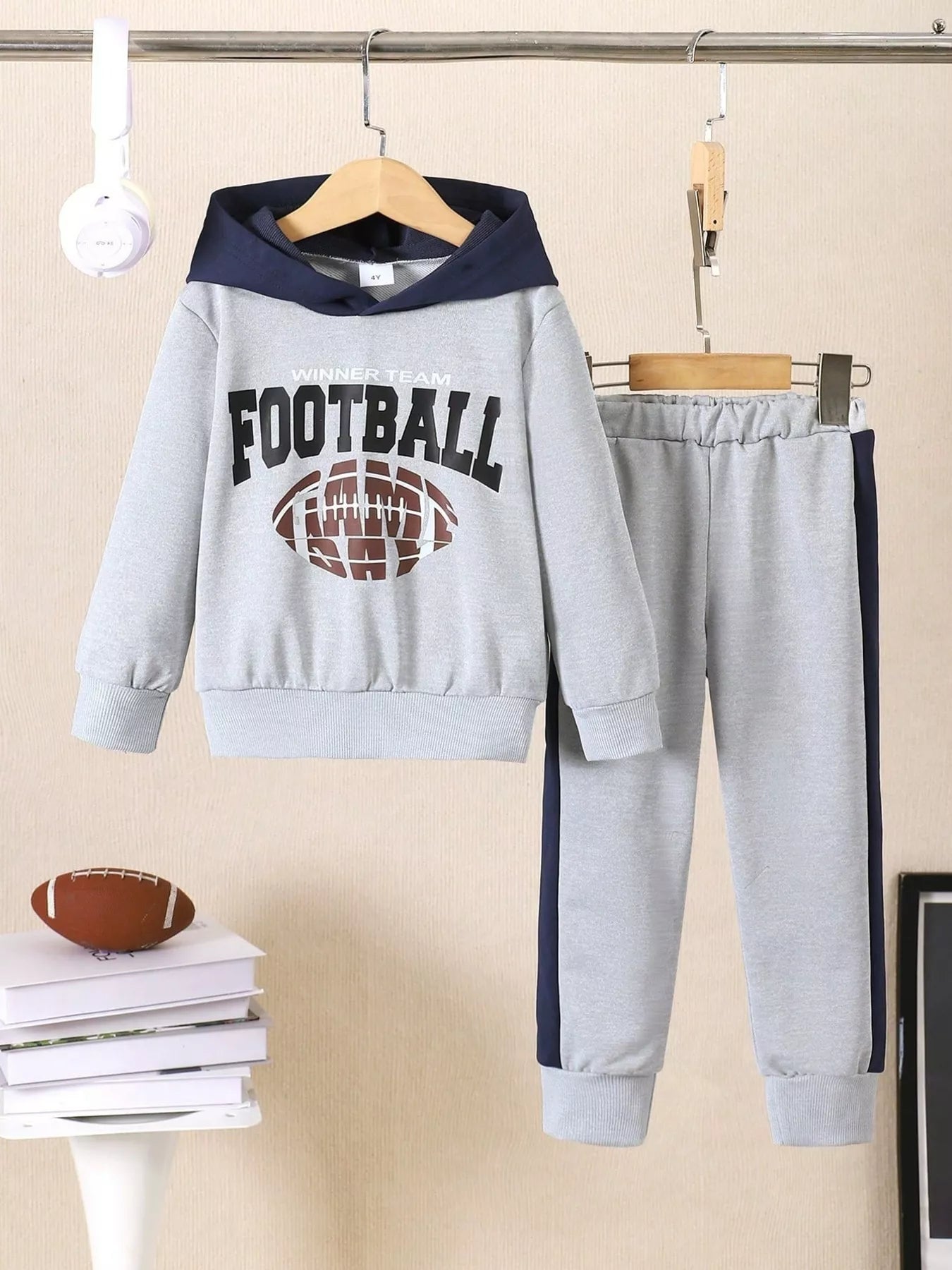 Children's Football Graphic Hoodie & Pants Set