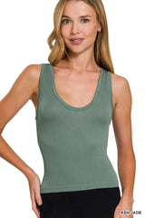 Zenana Ribbed Seamless Crop Tank