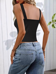 Pearl Detail Scoop Neck Tank