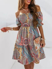 Off Shoulder Smocked Summer Dress
