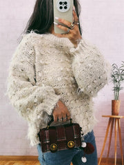 Chunky Round Neck Long Sleeve Sweater