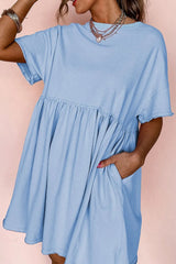 Round Neck Half Sleeve Mini Tee Dress