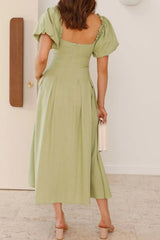 Sweetheart Neck Puff Sleeve Dress