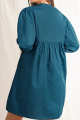 Loose Fit Puff Sleeve Mini Dress