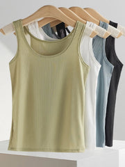 Plus Size Ribbed Scoop Neck Tank Top