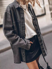 Oversized Button Up Denim Shirt
