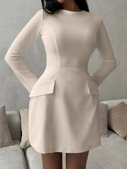 Long Sleeve Bodycon Mini Dress with Pockets