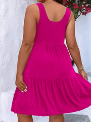 Plus Size Tiered Scoop Neck Tank Dress