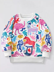 Children's Animal Print Crew Neck Sweatshirt