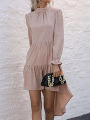 High-Low Flounce Sleeve Dress