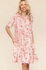 Haptics Fit and Flare Paisley Print Knit Dress