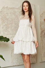 Davi & Dani Checker Print Side Pockets Textured Mini Dress