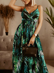 Printed Spaghetti Strap Maxi Dress