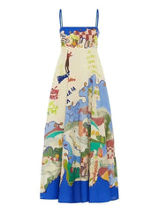 Printed Square Neck Cami Dress