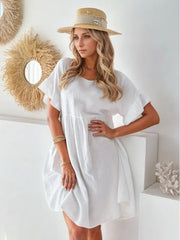 Round Neck Short Sleeve Mini Dress