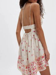 Floral Print Cutout Cami Dress
