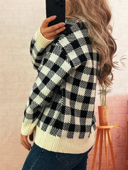 Plaid Button-Down Cardigan
