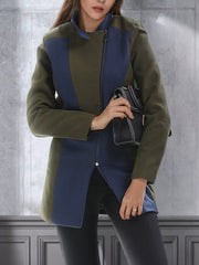 Color Block Zip Up Outerwear