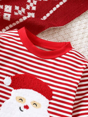 Children's Christmas Santa Striped Pajama Set