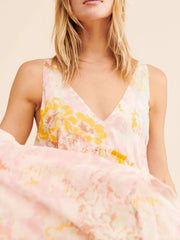 Printed V-Neck Sleeveless Dress