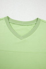 Loose V Neck Half Sleeve Tee and Drawstring Shorts Plus Size