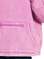 Zenana Fleece Washed High Neck Kangaroo Pocket Sweatshirt