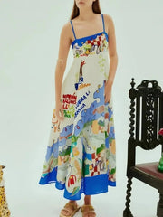 Printed Square Neck Cami Dress