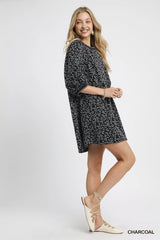 Umgee Leopard Print Jacquard Mini Dress