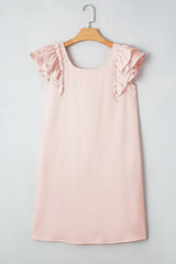 Ruffle Sleeve Bow Back Mini Dress