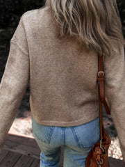 Contrast Colored Dot Detail Drop Shoulder Sweater