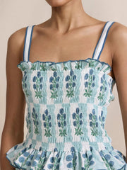 Smocked Ruffled Square Neck Maxi Dress