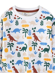 Children's Dinosaur Print Crew Neck Sweatshirt