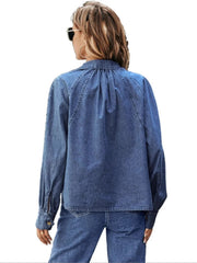 Button Up Long Sleeve Denim Shirt