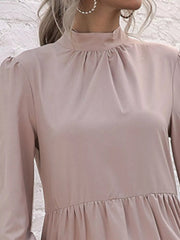 High-Low Flounce Sleeve Dress