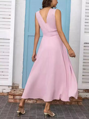 Full Size Slit V-Neck Sleeveless Dress Plus Size