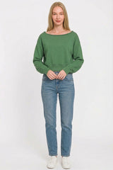 Zenana Fleece Boat-neck Sweatshirt