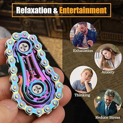 Chain & Toothed Flywheel Fidget Spinner – Stress Relief Toy (+Free Gift Included)