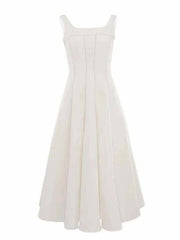 A-Line Silhouette Midi Sleeveless Dress