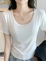 Plus Size Round Neck Short Sleeve T-Shirt