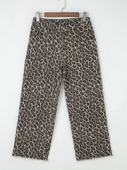 Leopard Straight Loose Leg Jeans