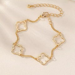 18K Gold-Plated Four Leaf Clover Bracelet