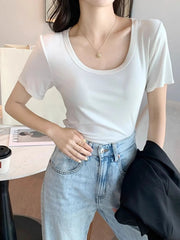 Plus Size Round Neck Short Sleeve T-Shirt