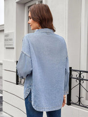 Button Up Long Sleeve Denim Shirt
