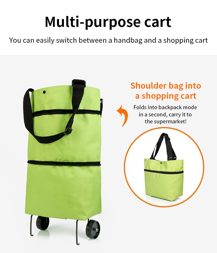 Breeze Folding Shopping Bag | Eco-Friendly, Large Capacity, Hidden Wheels